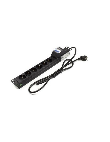 Regleta (PDU) con magnetotérmico y 6 X schuko Lapara