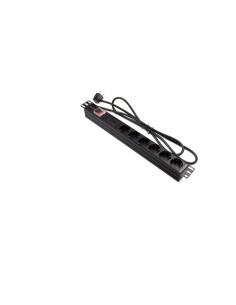 Regleta rack 19" 6 X tomas schuko con protección Lapara. Comprar y venta