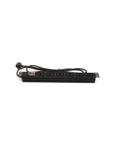 Regleta rack 19" 12 X IEC C13 con interruptor Lapara. Comprar y venta