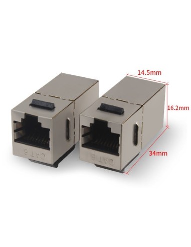 Modulo adaptador doble hembra RJ45 Cat 6 FTP tipo Keystone Lapara Networking,