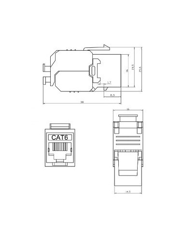 Modulo hembra RJ45 Cat 6 FTP tipo Keystone Lapara Networking,