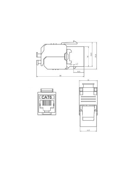Modulo hembra RJ45 Cat 6 FTP tipo Keystone Lapara Networking,