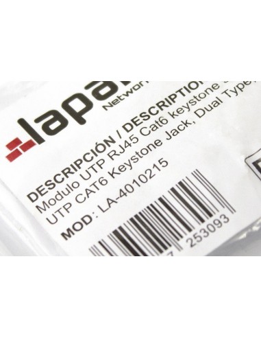 Modulo hembra RJ45 Cat 6 UTP tipo Keystone Lapara Networking,