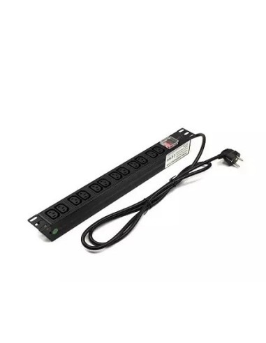 Regleta rack 19" 12 IEC con interruptor lapara networking , vista completa
