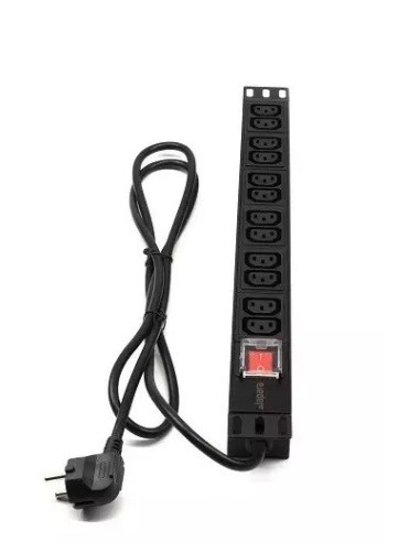 Regleta rack 19" 12 IEC con interruptor lapara networking , completa