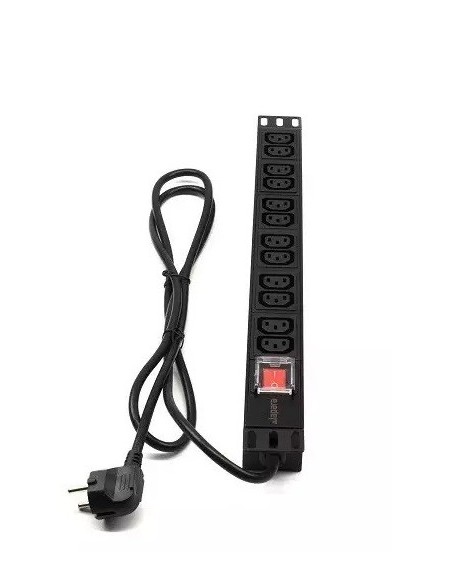 Regleta rack 19" 12 IEC con interruptor lapara networking , completa
