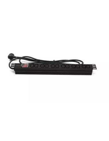 Regleta rack 19" 12 IEC con interruptor lapara networking , imagen lateral