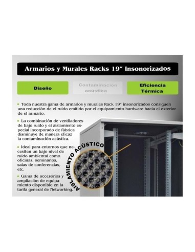 Armario rack acústico 19" insonorizado para CPD