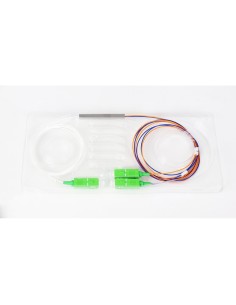Splitter fibra óptica SC APC 1x2 monomodo PLC FTTX